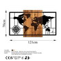 Wallity World Map 1-L Decoración de Pared de Madera y Metal